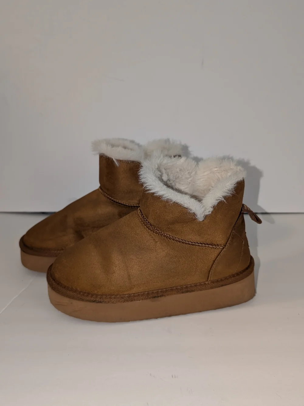 Vince Camuto Kids Brown Faux-Shearling Ankle Boots